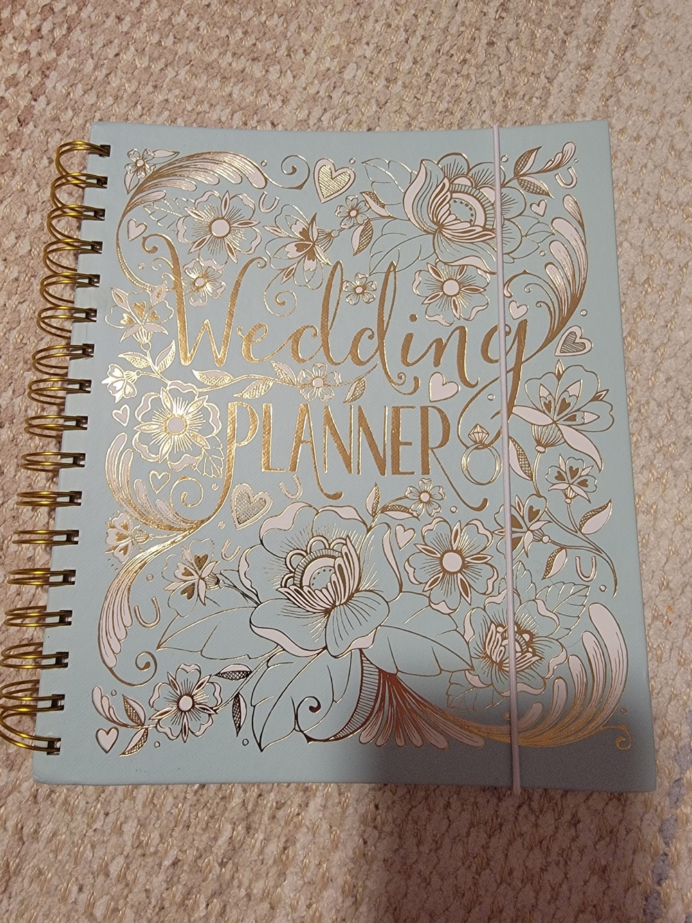 Wedding Planner Notebook - Light Blue & Gold